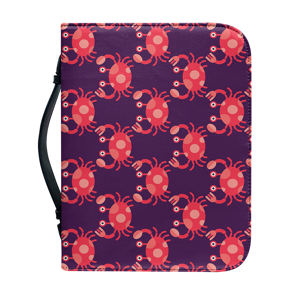 Cute Crab Pattern Print Leather Bible Cover