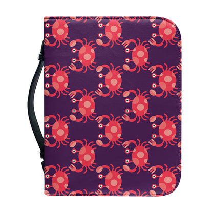 Cute Crab Pattern Print Leather Bible Cover