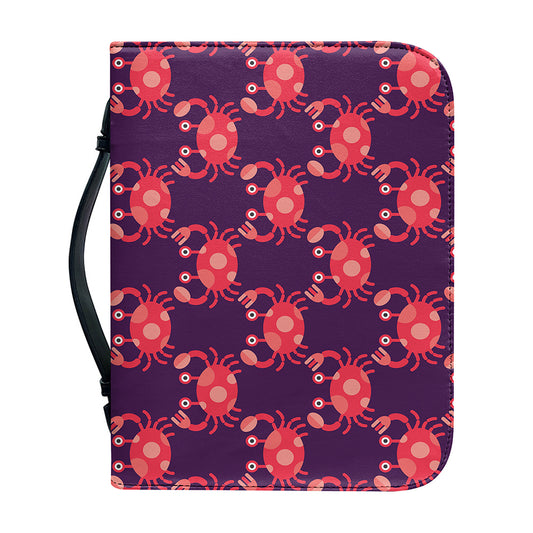 Cute Crab Pattern Print Leather Bible Cover