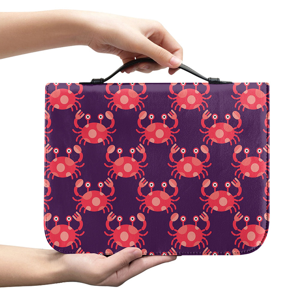 Cute Crab Pattern Print Leather Bible Cover