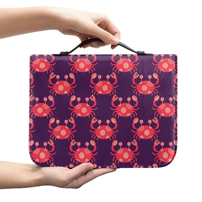 Cute Crab Pattern Print Leather Bible Cover