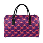 Cute Crab Pattern Print Leather Duffle Bag
