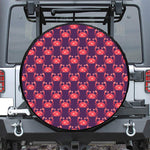 Cute Crab Pattern Print Leather Spare Tire Cover