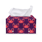 Cute Crab Pattern Print Leather Tissue Box Cover