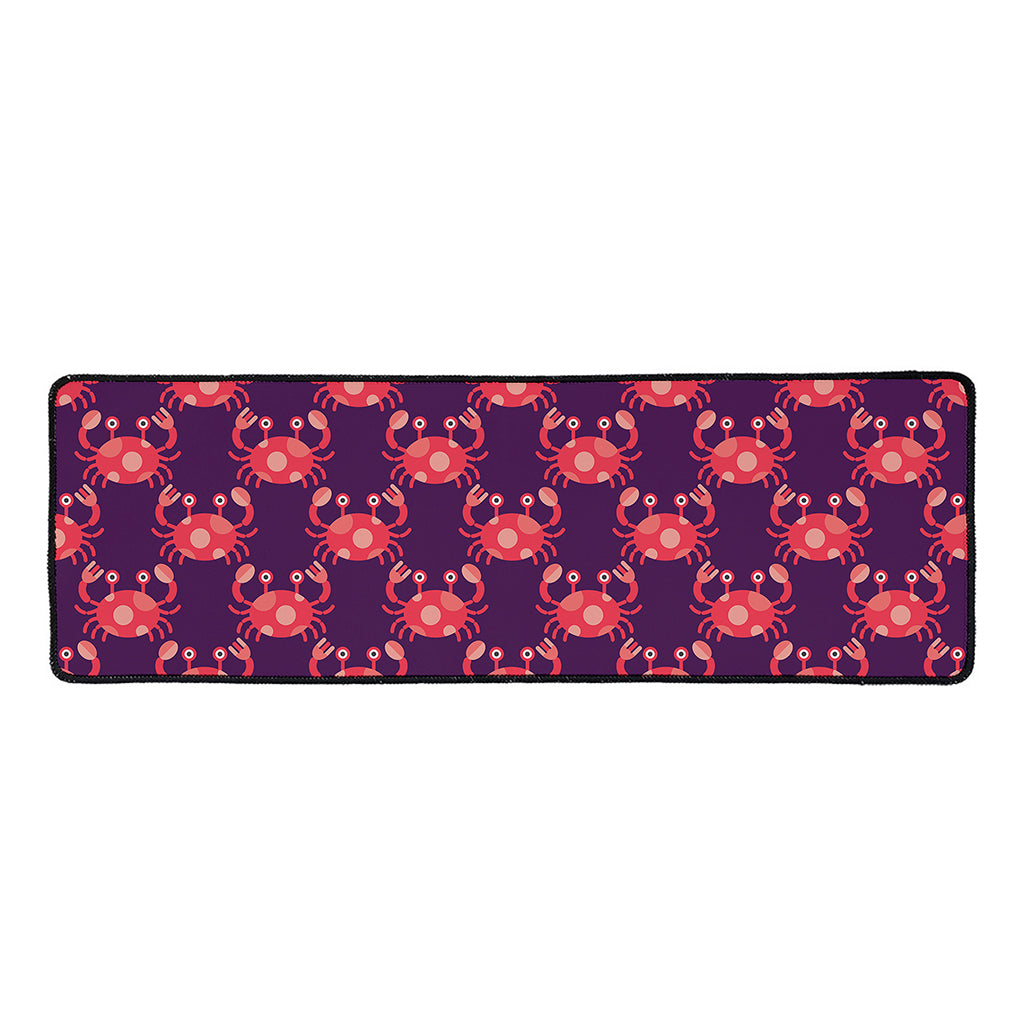 Cute Crab Pattern Print Long Kitchen Mat