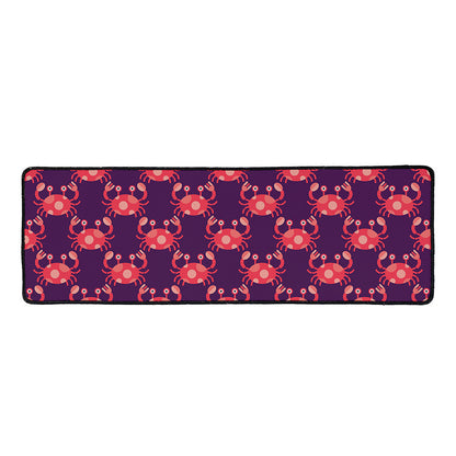 Cute Crab Pattern Print Long Kitchen Mat