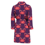 Cute Crab Pattern Print Men's Bathrobe