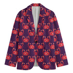 Cute Crab Pattern Print Men's Blazer