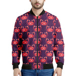 Cute Crab Pattern Print Men's Bomber Jacket
