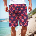 Cute Crab Pattern Print Men's Cargo Shorts