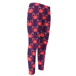 Cute Crab Pattern Print Men's Compression Pants