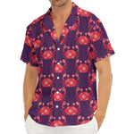 Cute Crab Pattern Print Men's Deep V-Neck Shirt