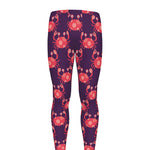 Cute Crab Pattern Print Men's leggings