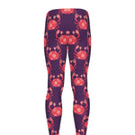Cute Crab Pattern Print Men's leggings