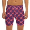 Cute Crab Pattern Print Men's Long Boxer Briefs