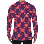 Cute Crab Pattern Print Men's Long Sleeve T-Shirt
