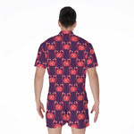 Cute Crab Pattern Print Men's Rompers