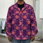 Cute Crab Pattern Print Men's Shirt Jacket