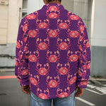 Cute Crab Pattern Print Men's Shirt Jacket