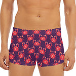 Cute Crab Pattern Print Men's Short Boxer Briefs