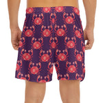 Cute Crab Pattern Print Men's Split Running Shorts