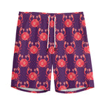 Cute Crab Pattern Print Men's Sports Shorts