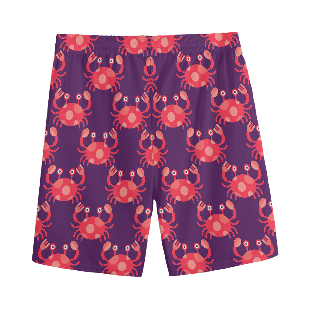 Cute Crab Pattern Print Men's Sports Shorts