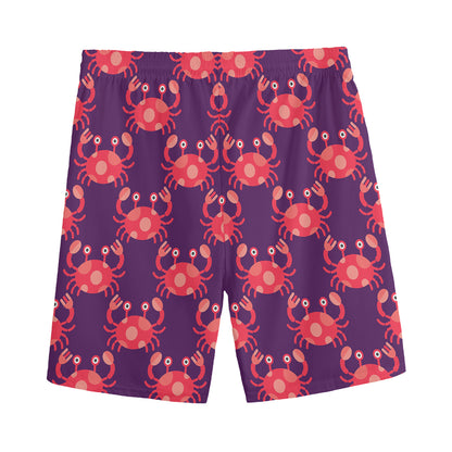Cute Crab Pattern Print Men's Sports Shorts