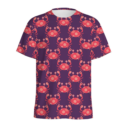 Cute Crab Pattern Print Men's Sports T-Shirt