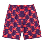 Cute Crab Pattern Print Men's Swim Trunks