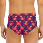 Cute Crab Pattern Print Men's Triangle Swim Briefs