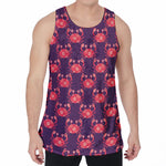 Cute Crab Pattern Print Men's Velvet Tank Top