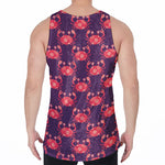 Cute Crab Pattern Print Men's Velvet Tank Top