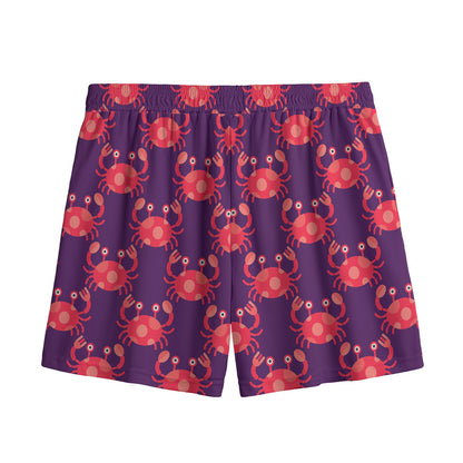 Cute Crab Pattern Print Mesh Shorts