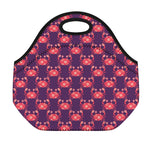 Cute Crab Pattern Print Neoprene Lunch Bag
