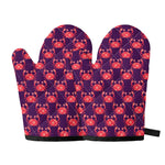 Cute Crab Pattern Print Oven Mitts