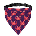 Cute Crab Pattern Print Over The Collar Dog Bandana