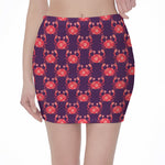 Cute Crab Pattern Print Pencil Mini Skirt