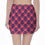 Cute Crab Pattern Print Pencil Mini Skirt