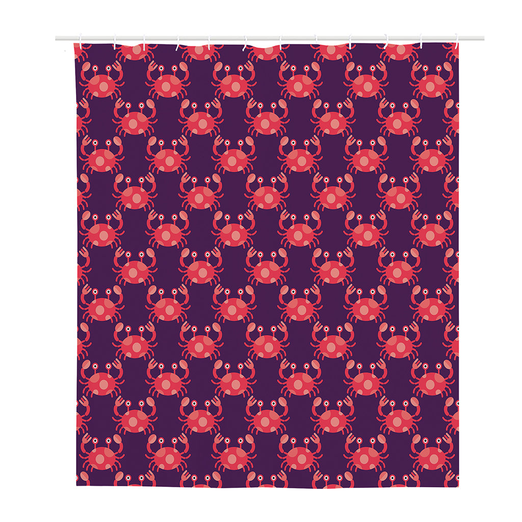 Cute Crab Pattern Print Polyester Shower Curtain