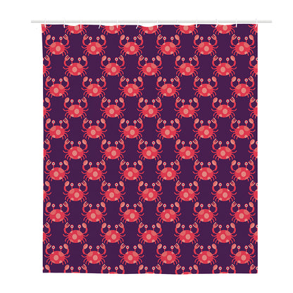 Cute Crab Pattern Print Polyester Shower Curtain