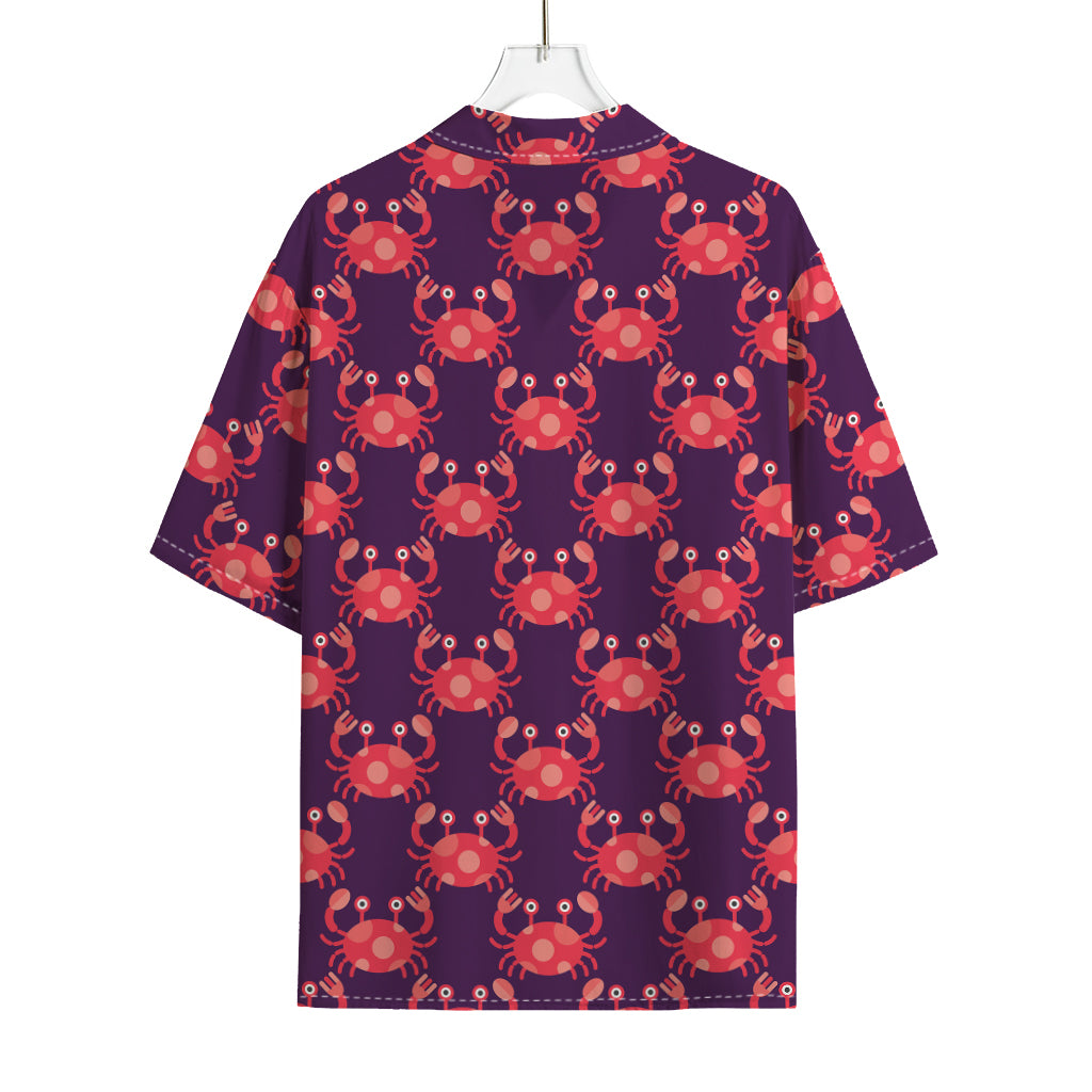 Cute Crab Pattern Print Rayon Hawaiian Shirt