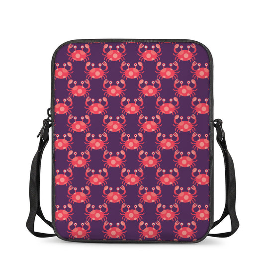 Cute Crab Pattern Print Rectangular Crossbody Bag