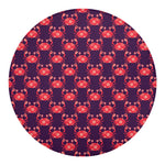 Cute Crab Pattern Print Round Blanket