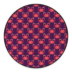Cute Crab Pattern Print Round Floor Mat