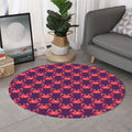 Cute Crab Pattern Print Round Rug