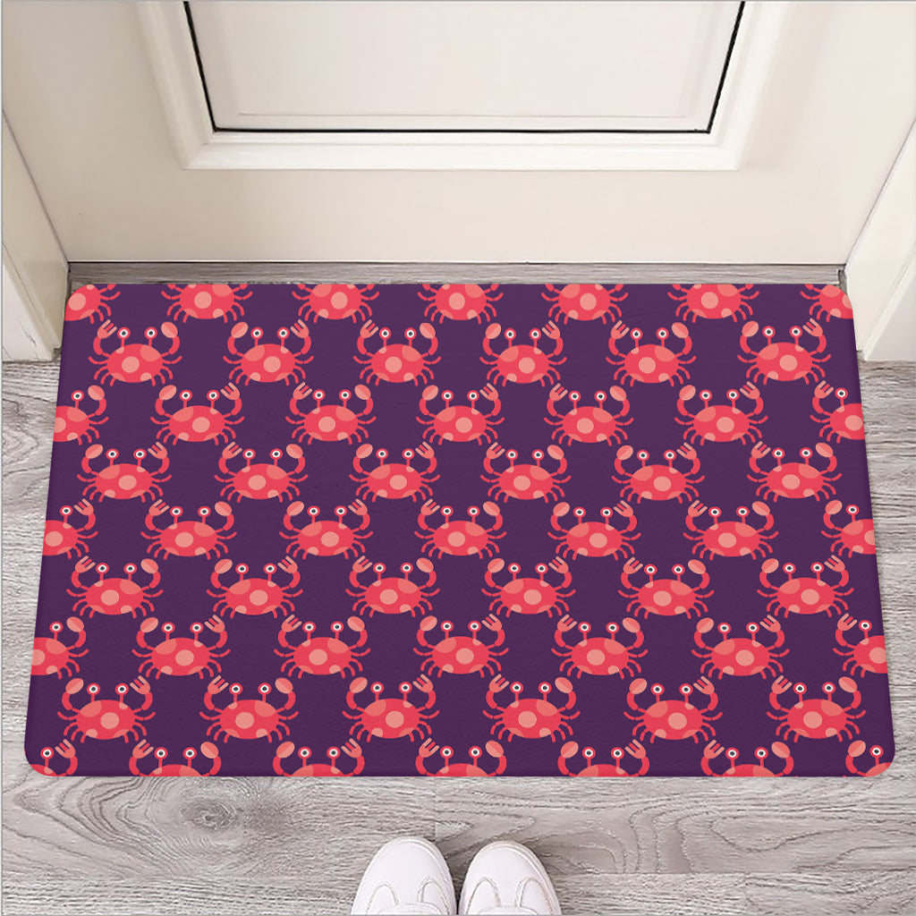 Cute Crab Pattern Print Rubber Doormat