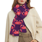 Cute Crab Pattern Print Scarf