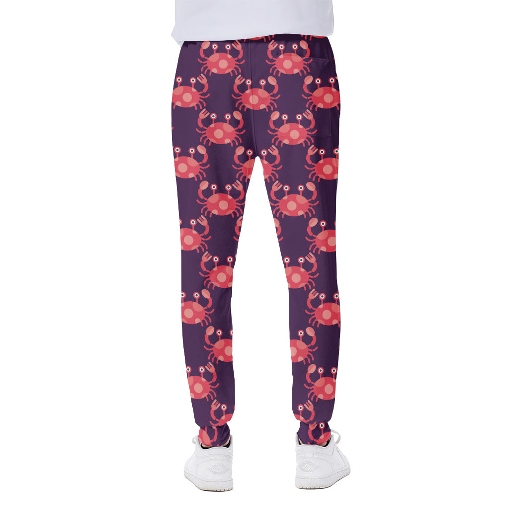 Cute Crab Pattern Print Scuba Joggers