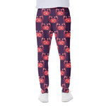 Cute Crab Pattern Print Scuba Joggers